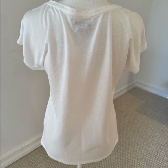 Reserved White Tee with Green Floral Design - Picture 2 of 3